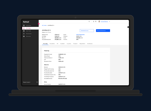 Fishtail B2B platform UI